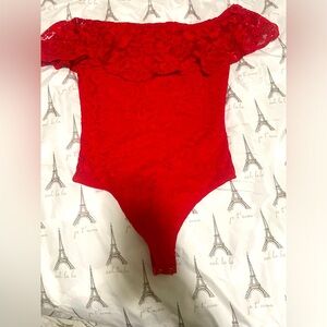 GUESS Red lace bodysuit